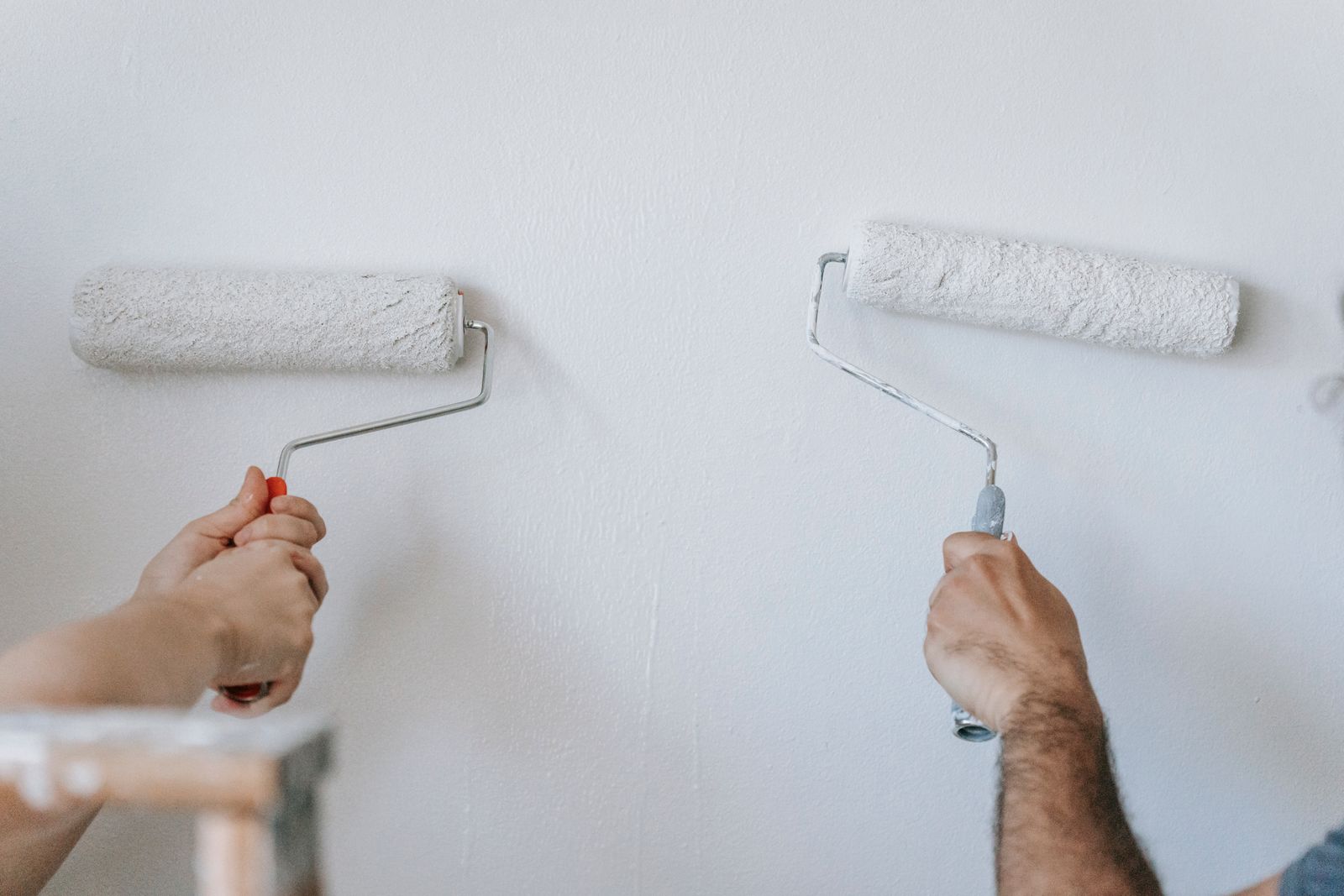 Interior painting in progress
